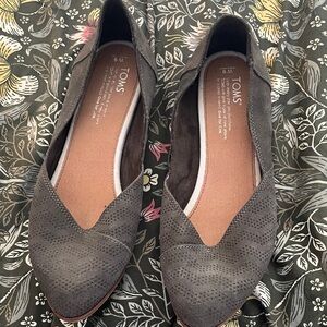 TOMS Women's olive green Perforated Flats